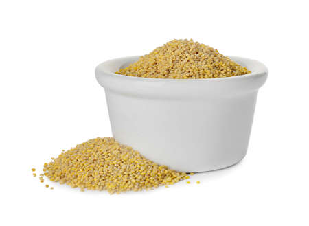 Bowl with healthy quinoa on white backgroundの写真素材