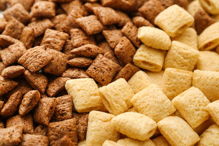 Tasty corn pillows as background