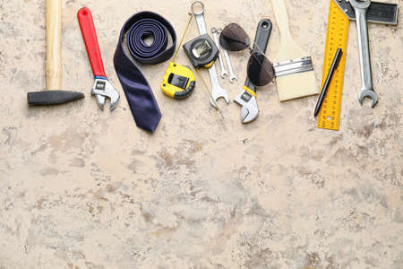 Set of tools on light backgroundの写真素材