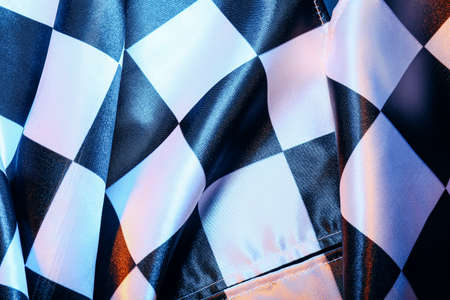 Racing flag as background, closeup viewの写真素材
