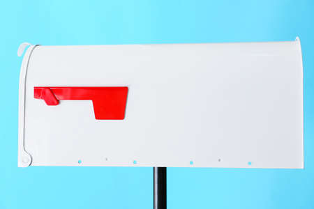 Mail box on color background
