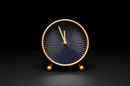 Alarm clock on black background