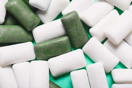 Tasty chewing gums as backgroundの写真素材