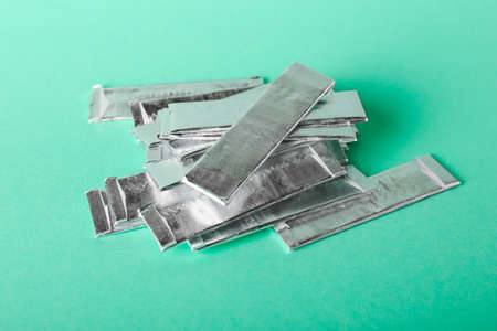 Tasty chewing gums on color background