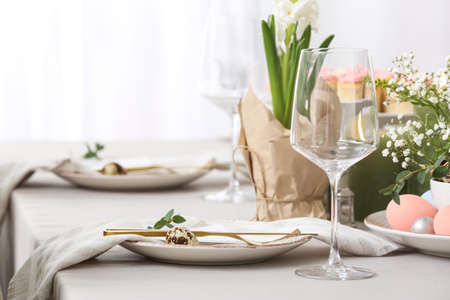 Beautiful table setting for Easter celebration