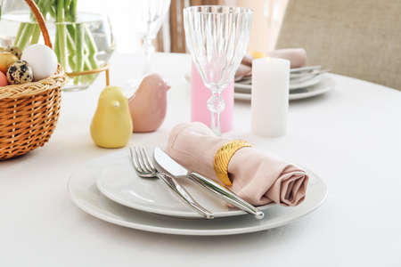 Beautiful table setting for Easter celebration
