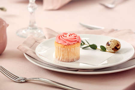 Beautiful table setting for Easter celebration