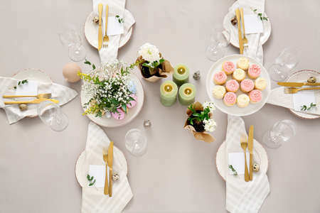 Beautiful table setting for Easter celebration