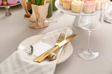 Beautiful table setting for Easter celebration