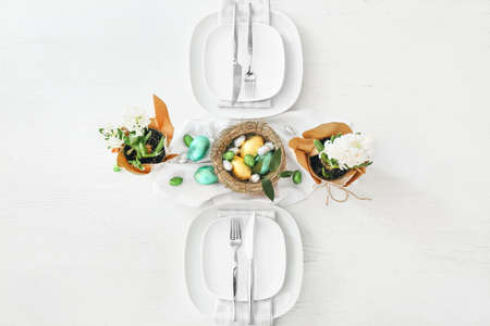 Beautiful table setting for Easter celebration