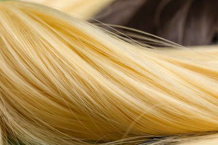 Beautiful blonde hair strand, closeup