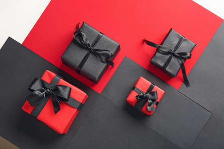 Gift boxes on color background