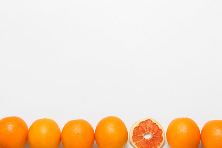 Tasty oranges on white backgroundの写真素材