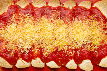 Tasty cooked enchilada, top view