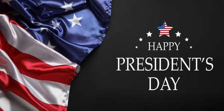 Greeting card for Happy President's Day with national flag of USA