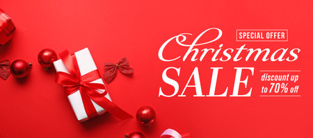 Advertising banner for Christmas saleの写真素材