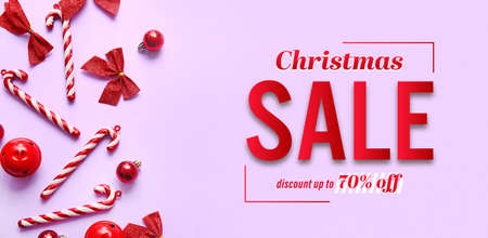 Advertising banner for Christmas saleの写真素材
