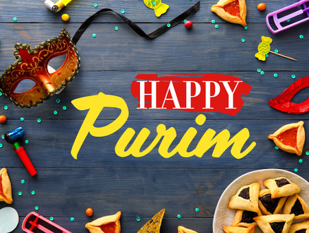Beautiful greeting card for Purim holidayの写真素材