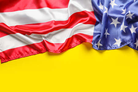 USA flag on color background