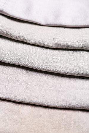Stack of light fabric, closeupの写真素材