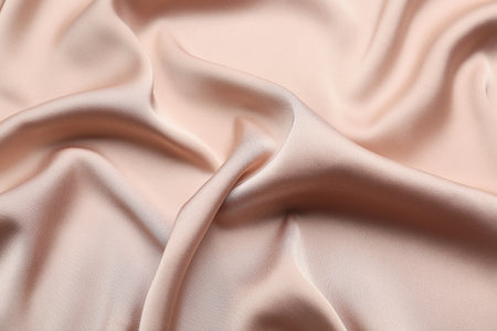 Texture of color fabric with folds, closeupの写真素材