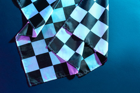 Racing flag on dark background