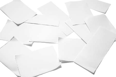 Blank sheets of paper on light background