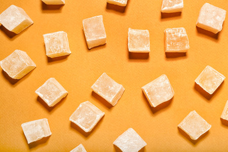 Turkish delight on color backgroundの写真素材