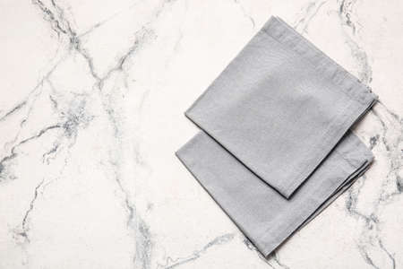 Fabric napkins on light backgroundの写真素材