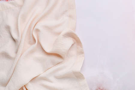 Fabric napkin on light background