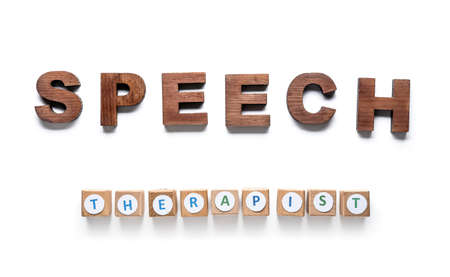 Text SPEECH THERAPIST on white backgroundの写真素材
