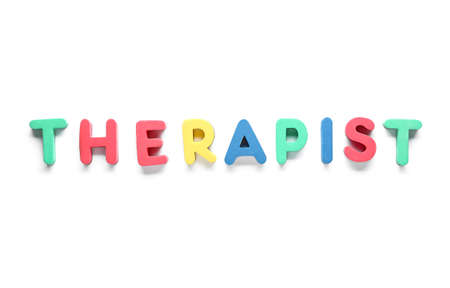 Word THERAPIST on white backgroundの写真素材