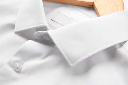 Hanger with male shirt, closeupの写真素材