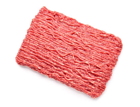 fresh forcemeat on white background
