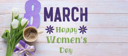 Beautiful greeting card for International Women's Day celebrationの写真素材