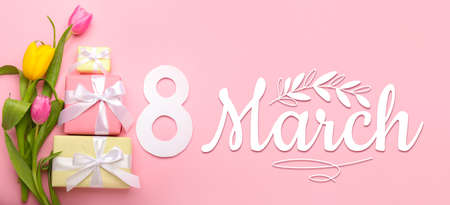 Beautiful greeting card for International Women's Day celebration