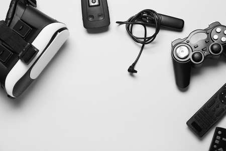 Set of modern gadgets isolated on white backgroundの写真素材