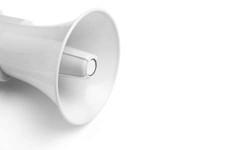 Modern megaphone on white backgroundの写真素材