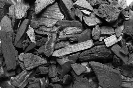 Texture of charcoal as backgroundの写真素材