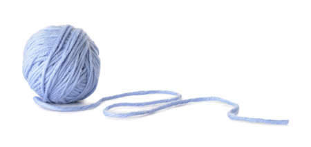 Knitting yarn on white backgroundの写真素材