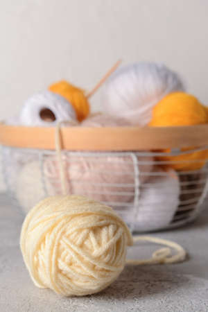 Knitting yarn on light table