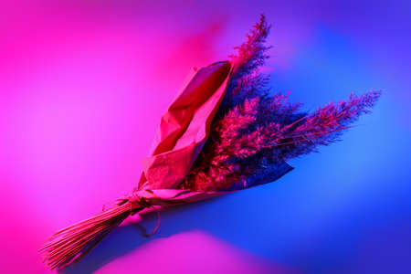 Floral decoration on dark color backgroundの写真素材