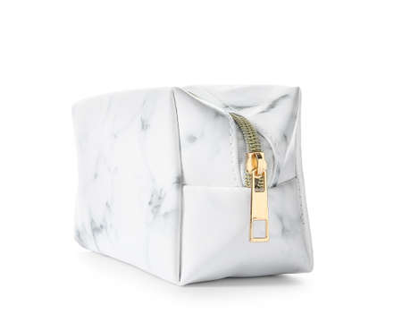 Pencil case on white backgroundの写真素材