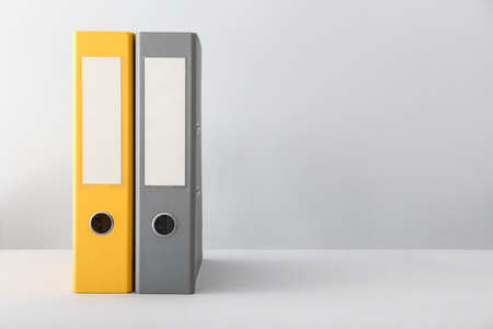 office folders on white backgroundの写真素材