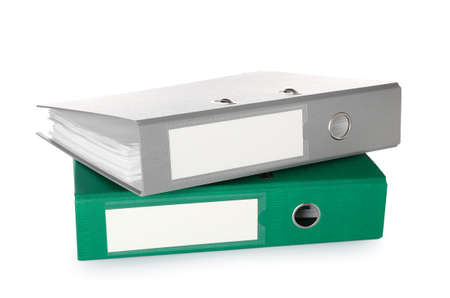 office folders on white background