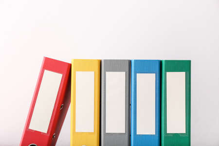 office folders on white backgroundの写真素材