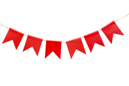 Bright garland on white background