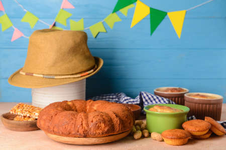 Traditional food for Festa Junina (June Festival) on table