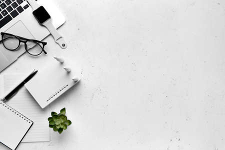 Different gadgets on light backgroundの写真素材