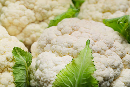 Cauliflower cabbage as background, closeupの写真素材